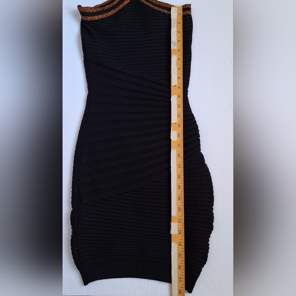 Marciano Silk Halter Dress Choker Bandage Bodycon Shimmery Cocktail LBD Womens S - Picture 9 of 10
